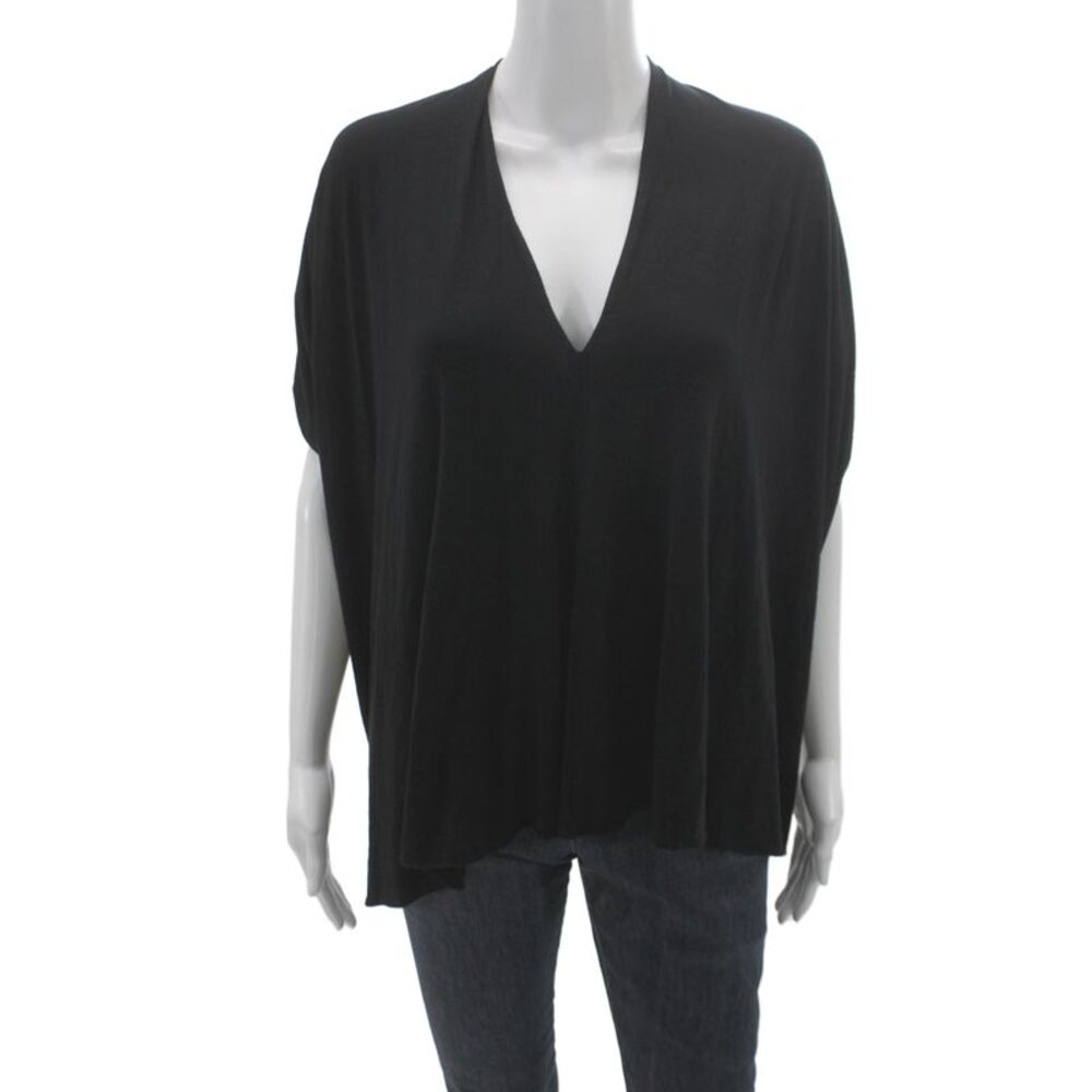 Maria + Cornejo Womens Black V-Neck Tunic Sleeveless Size XS